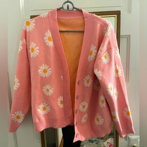 Pink flower sweater